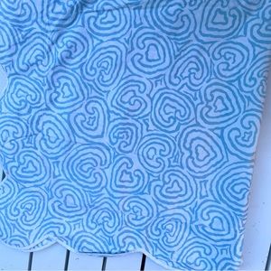 Pratesi King sheet and Euro sham in blue abstract heart pattern